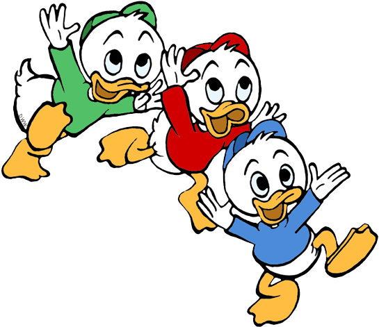 Louie Studying Huey, Dewey - Ducktales Huey Dewey Louie (548x481)