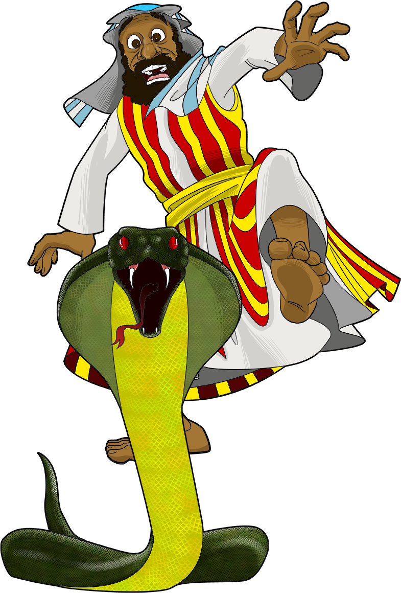 God Turns Moses' Staff Into A Snake - Moses Shephed Transparent Background (785x1160)