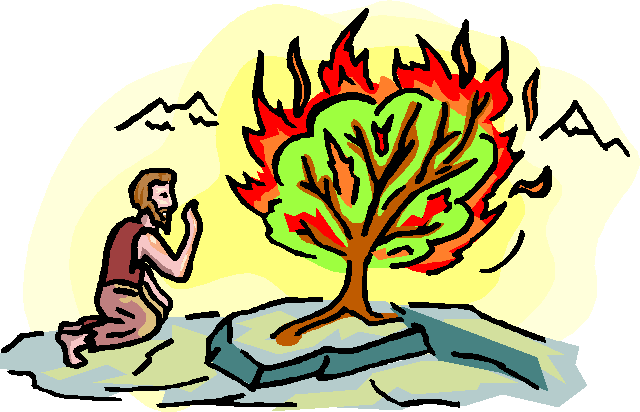 Isaiah Clip Art - Moses And The Burning Bush Clip Art (640x412)