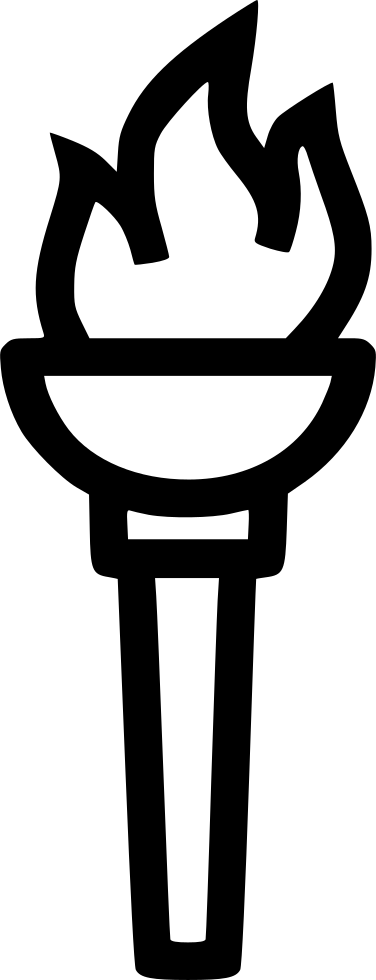 Game Fire Flame Olympic Torch Light Comments - Olympic Torch Outline (376x980)