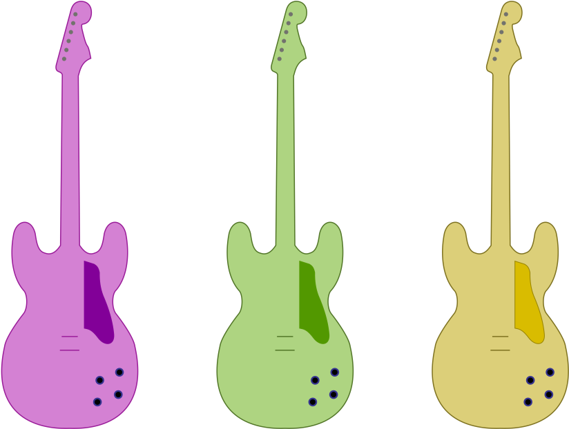 Guitar Outline By Skylark-torch - Color Guitar Outline (900x745)