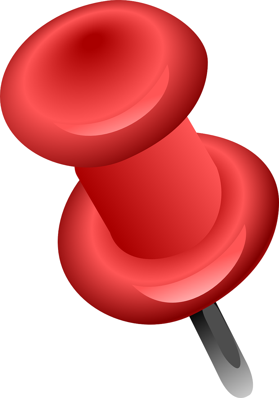 Free Red Push Pin Clip Art - Pushpin Clip Art (899x1280)