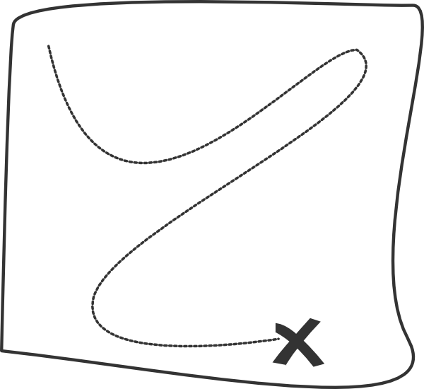Treasure Map Clipart - Clipart Map Black And White (600x550)