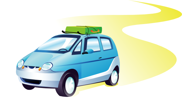 Free Car Travel Clipart Image 12243 Clip Art Traveling - Travelling By Car Clipart (600x322)