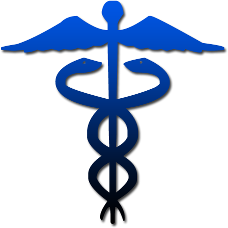 Caduceus Symbol Blue Gradient Clip Art - Rod Of Asclepius (512x512)