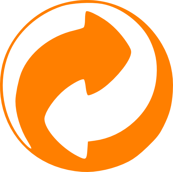 Orange Circular Arrows Clip Art At Clker - Recycling Symbols For Products (600x597)