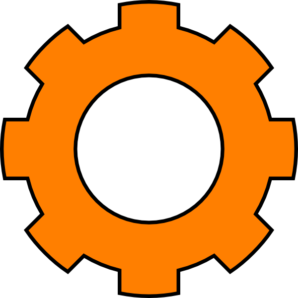 Orange Gear Clip Art - Cog Transparent Background (600x600)
