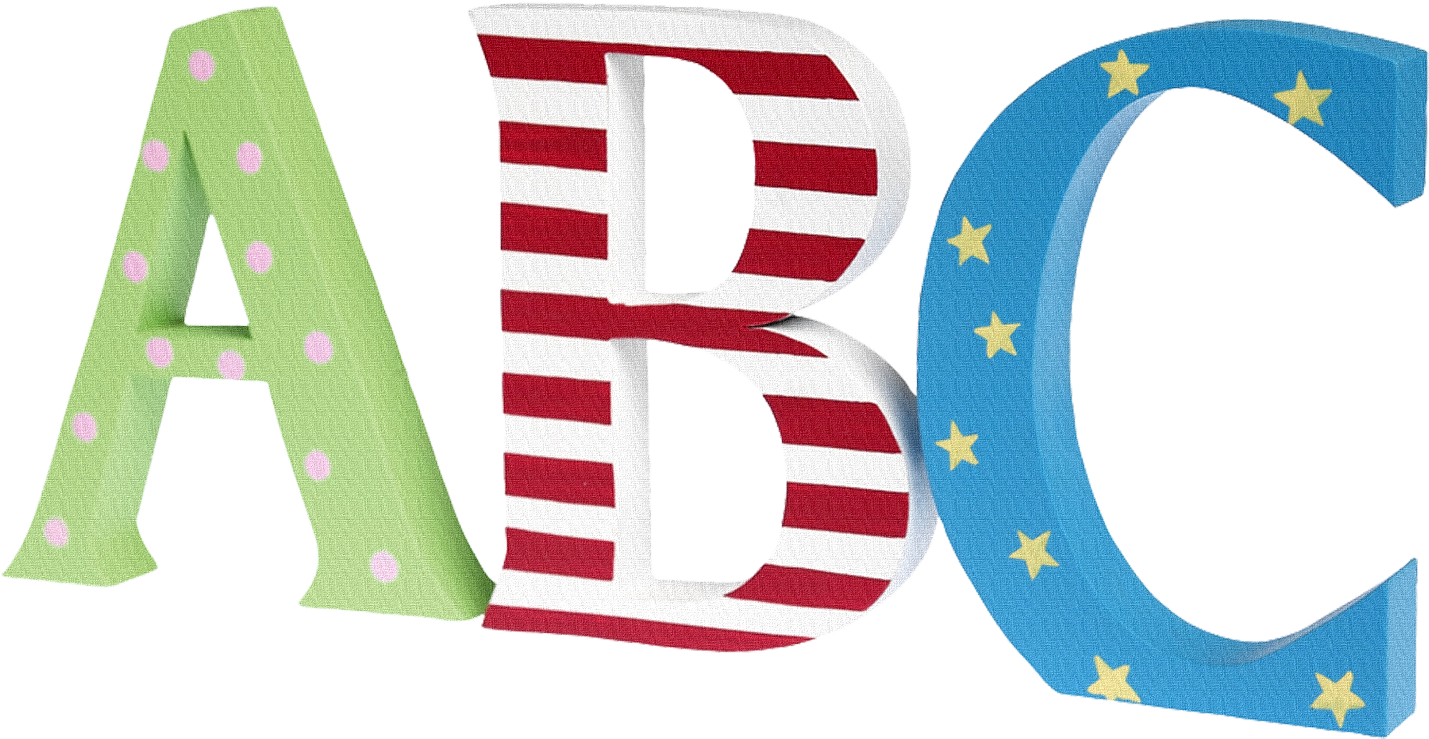 Letter Decorative Arts Alphabet Wood - A B C Painted Nursery Letters (3307x1847)