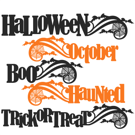 Halloween Word Titles Svg Scrapbook Cut File Cute Clipart - Hybrid Bicycle (432x432)