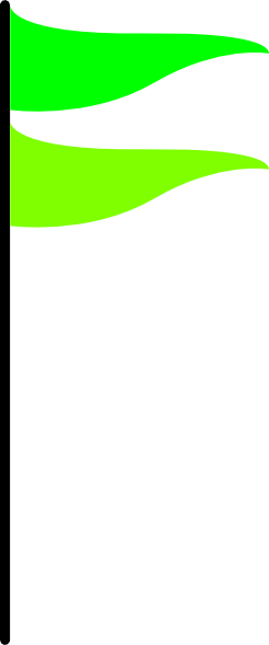 Double Green Flag Clip Art At Clker - Png Green Flag (246x589)