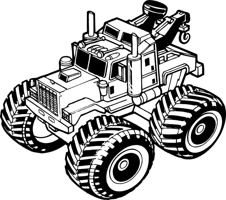 Tow Truck No Background Clipart Clipartfest - Toy Truck Clipart Black And White (958x847)