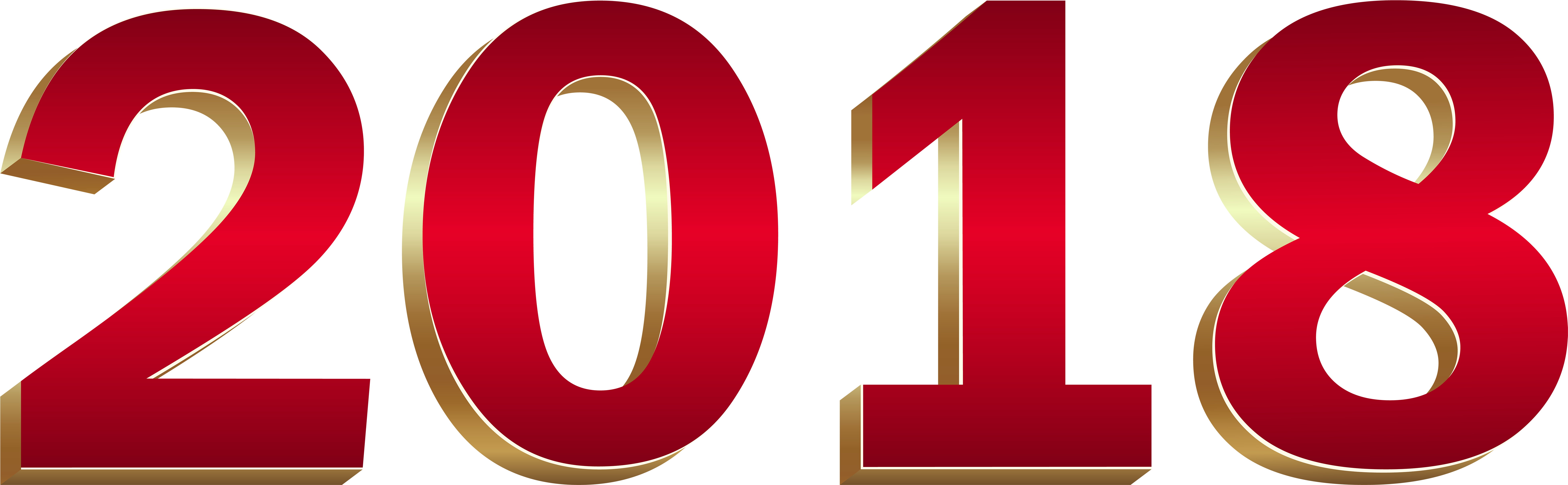 2018 Red Transparent Clip Artu200b Gallery Yopriceville - 2018 Clipart Red (8000x2476)