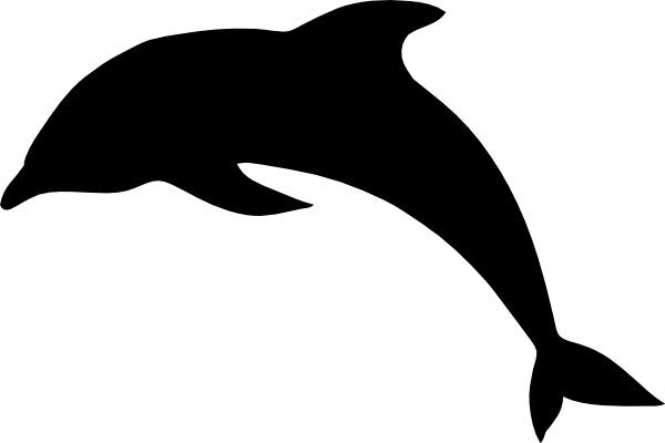 Dolphin Outline - Dolphin Black And White (600x400)
