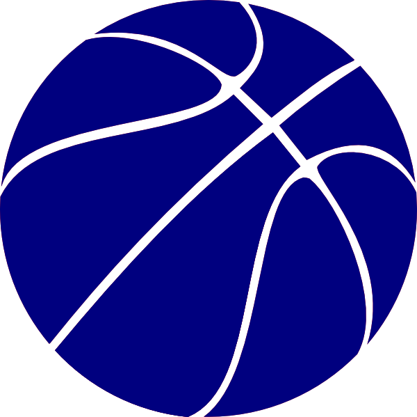 Blue Basketball Clip Art - Basketball Clipart Black And White (600x599)