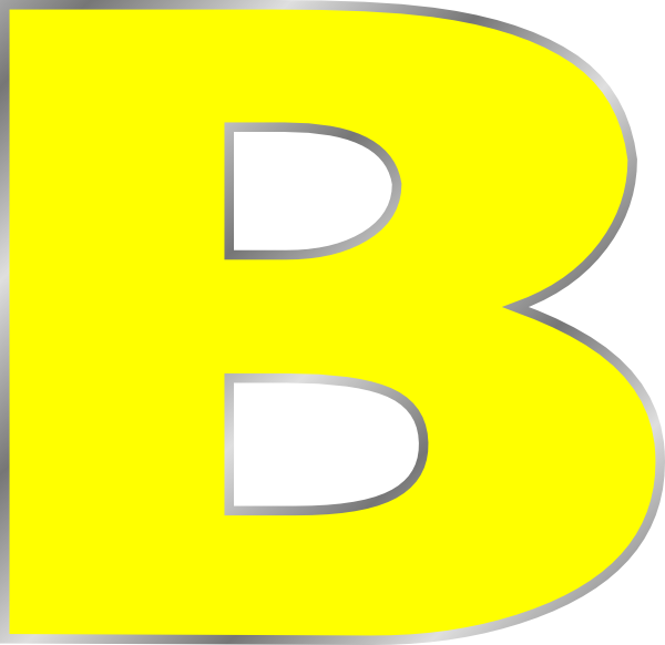 Letter B Clip Art At Clker - Letter B Color Yellow (600x582)