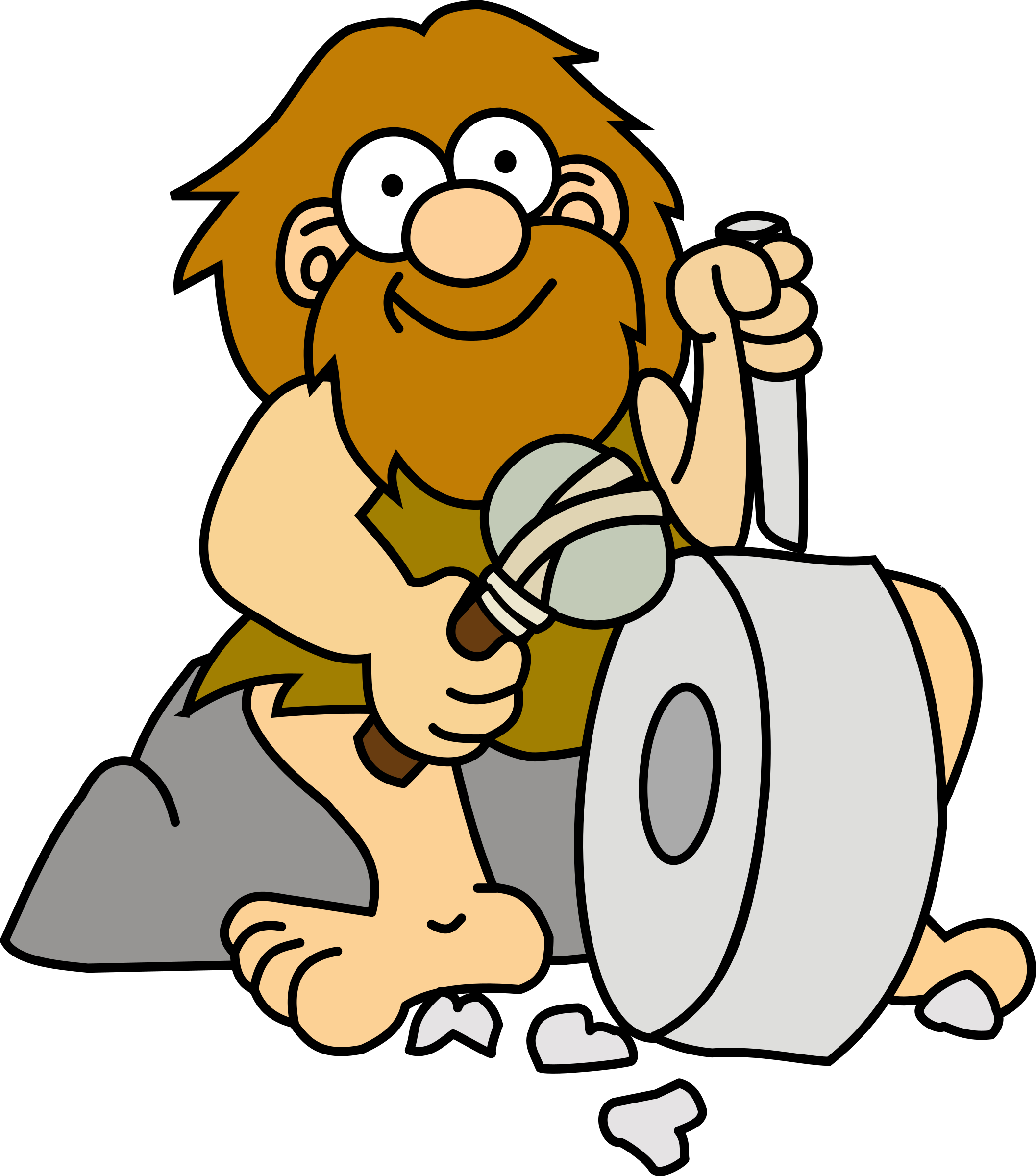 Big Image - Caveman Inventing The Wheel - (2114x2400) Png Clipart Download....
