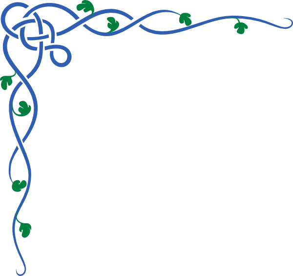 Swirls Clipart - Green Corner Border Design (600x565)