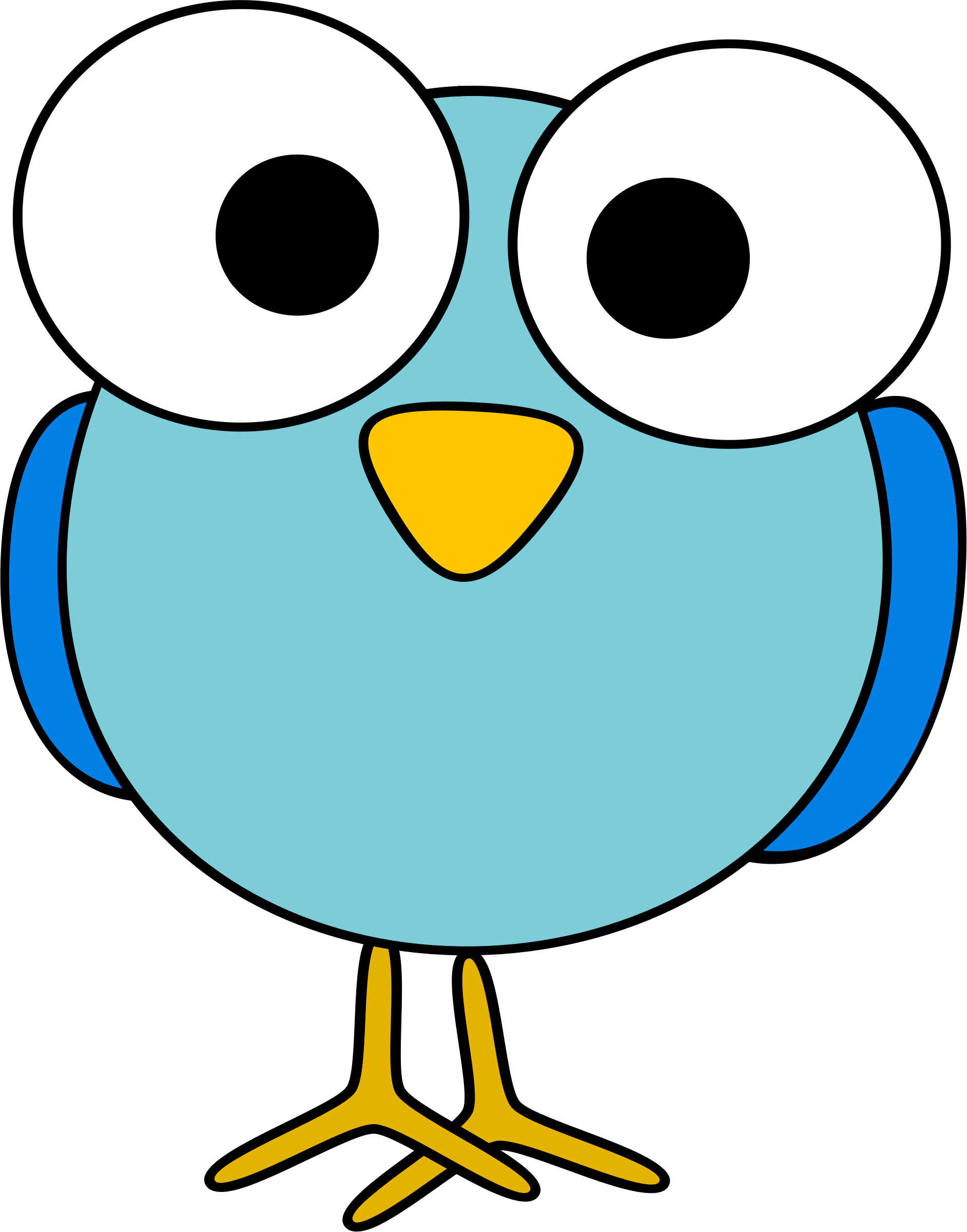 Clip Art Bird Eyes Clipart Blue Googley Eyed - Cartoon Animals With Big Eyes (1884x2399)