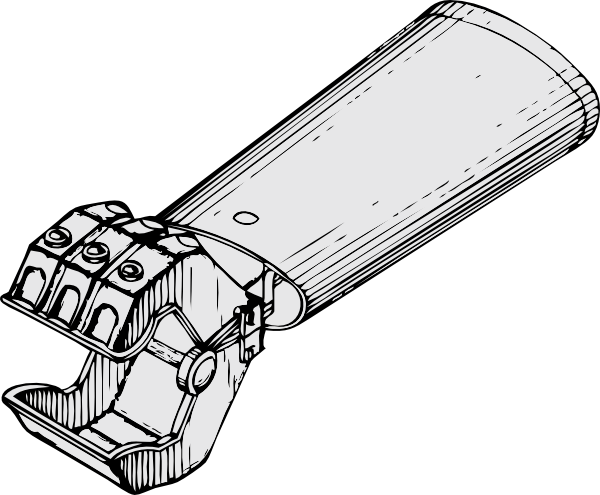 Free Vector Mechanical Hand Clip Art - Mechanical Hand Png (600x495)