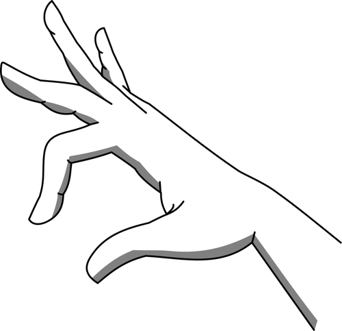 Hand Clipart Tangan - Line Art (500x483)