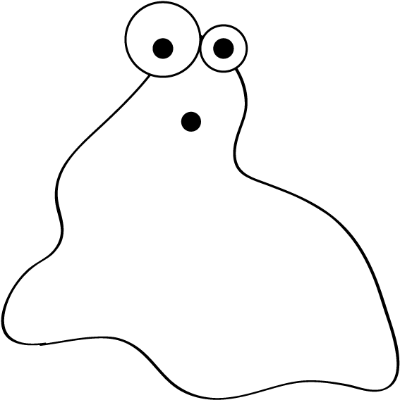 Ghost Blob Clip Art - Blob Black And White (612x603)