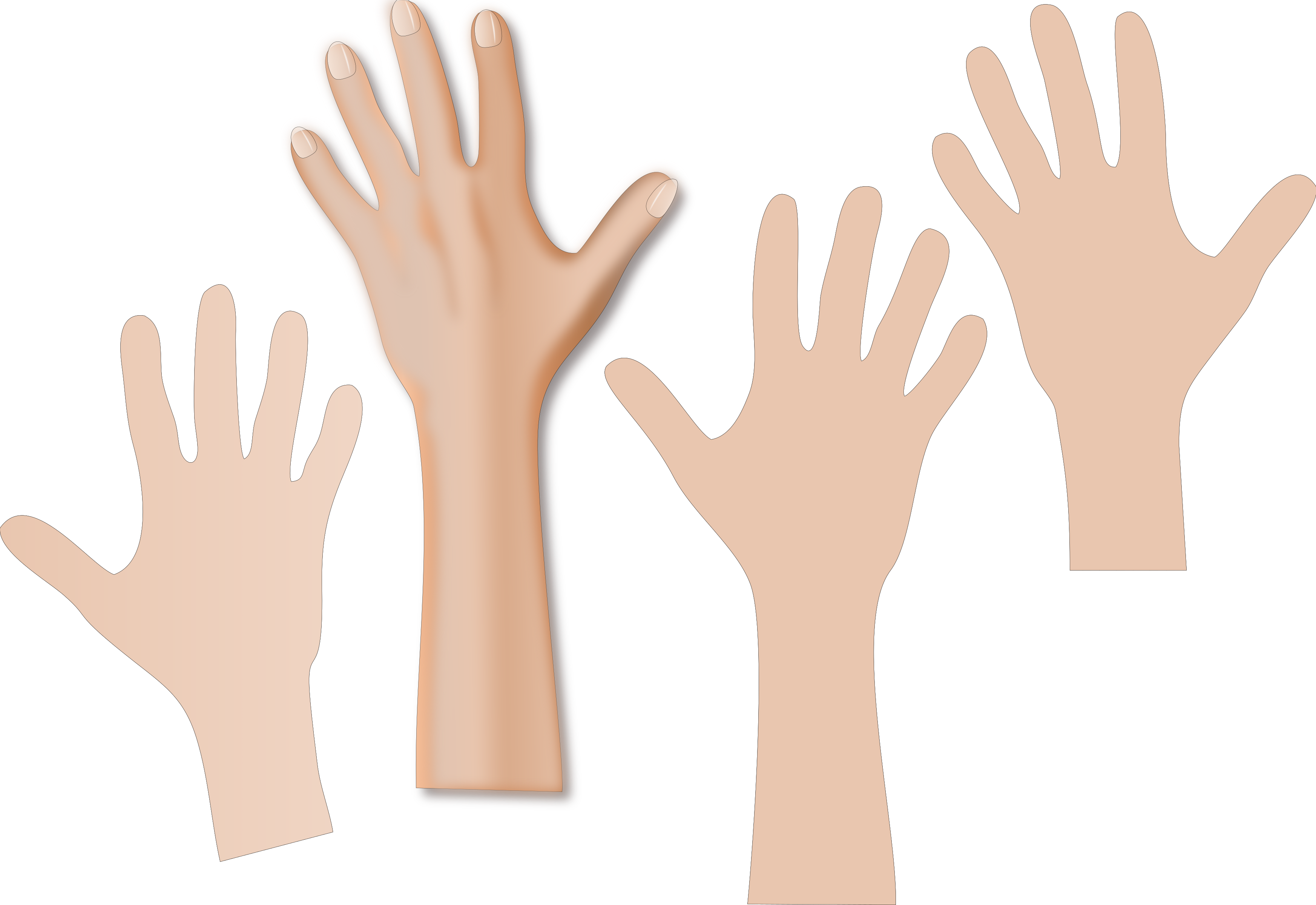 Reaching Hand Clipart - Hands Reaching Clipart (3490x2400)