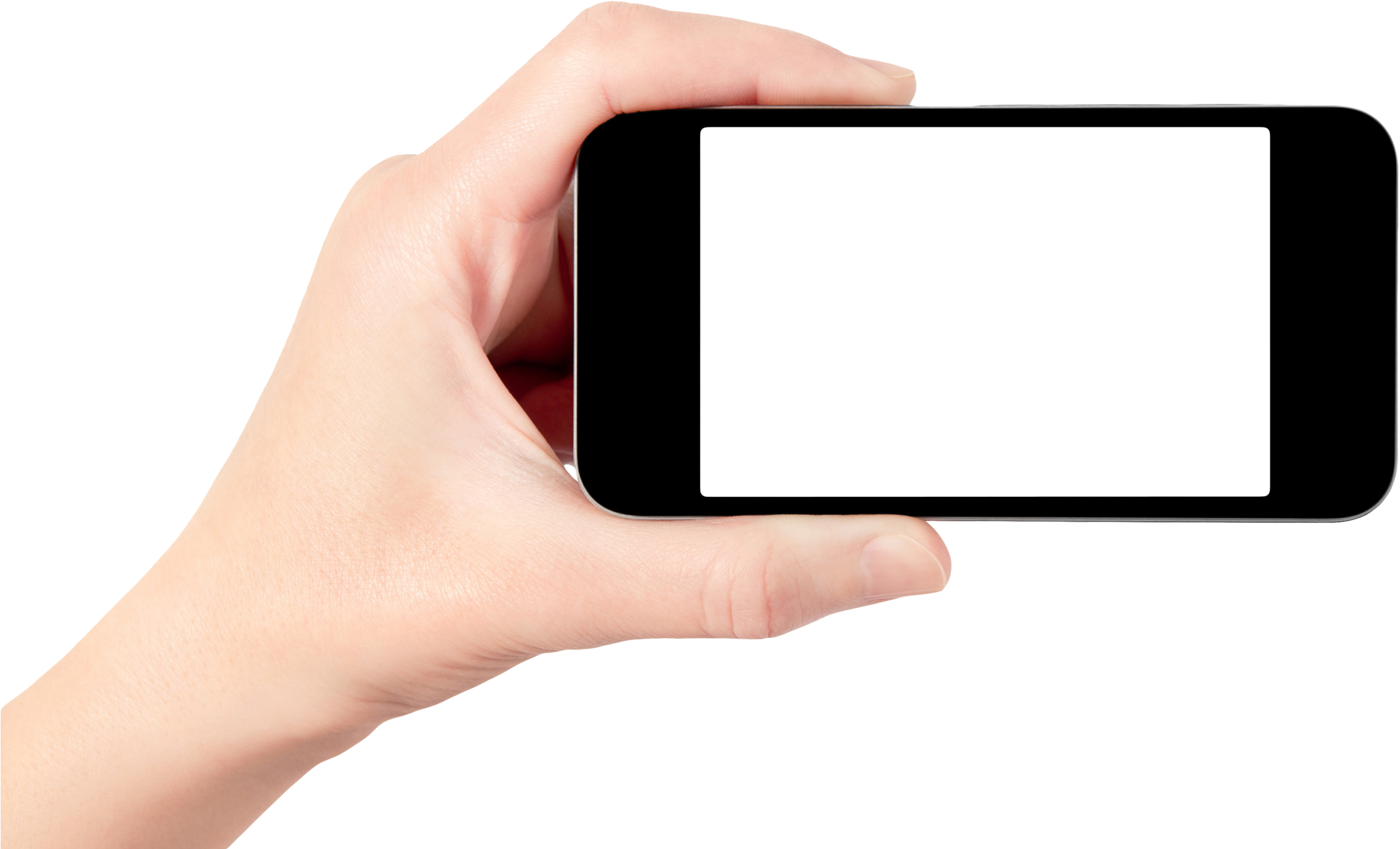 Mobile On Hand Png (2271x1387)