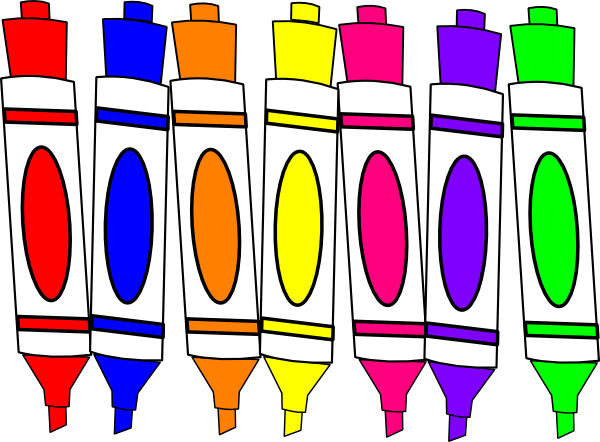 Markers Clipart (600x442)