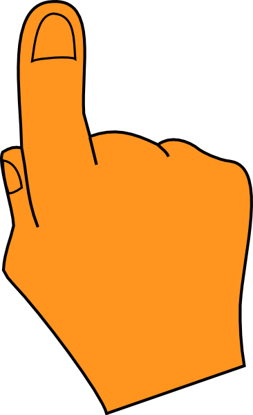 Pointing Finger Orange Clip Art - Pointing Hand Clip Art (366x599)