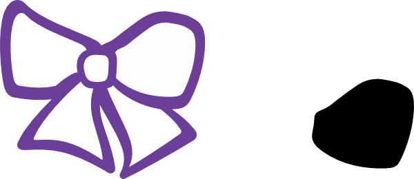 Hair Bow Purple Clip Art - Hair Bow Clip Art (600x260)