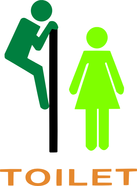 Toilet Logo Green Clip Art At Clker - Gender Neutral Bathroom Logo (438x595)