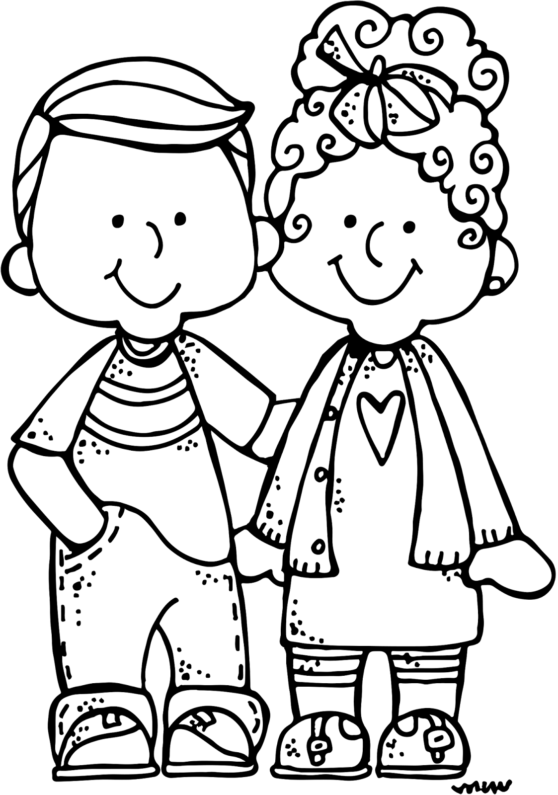 New Clip Art Sets Just Published As Well As Free Clip - Melonheads Family Clipart Black And White (1123x1600)