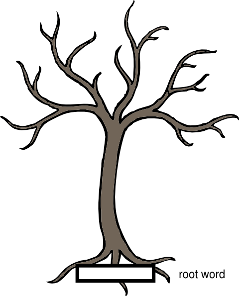 Word Tree Template - Tree With Branches Drawing (480x595)