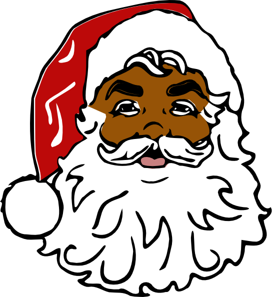 Clip Arts Related To - Black Santa Claus Clipart (546x594)