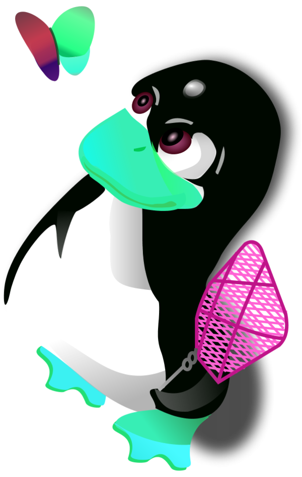 Tux Penguin Microsoft Logo Butterfly - Linux Tux Funny (600x946)