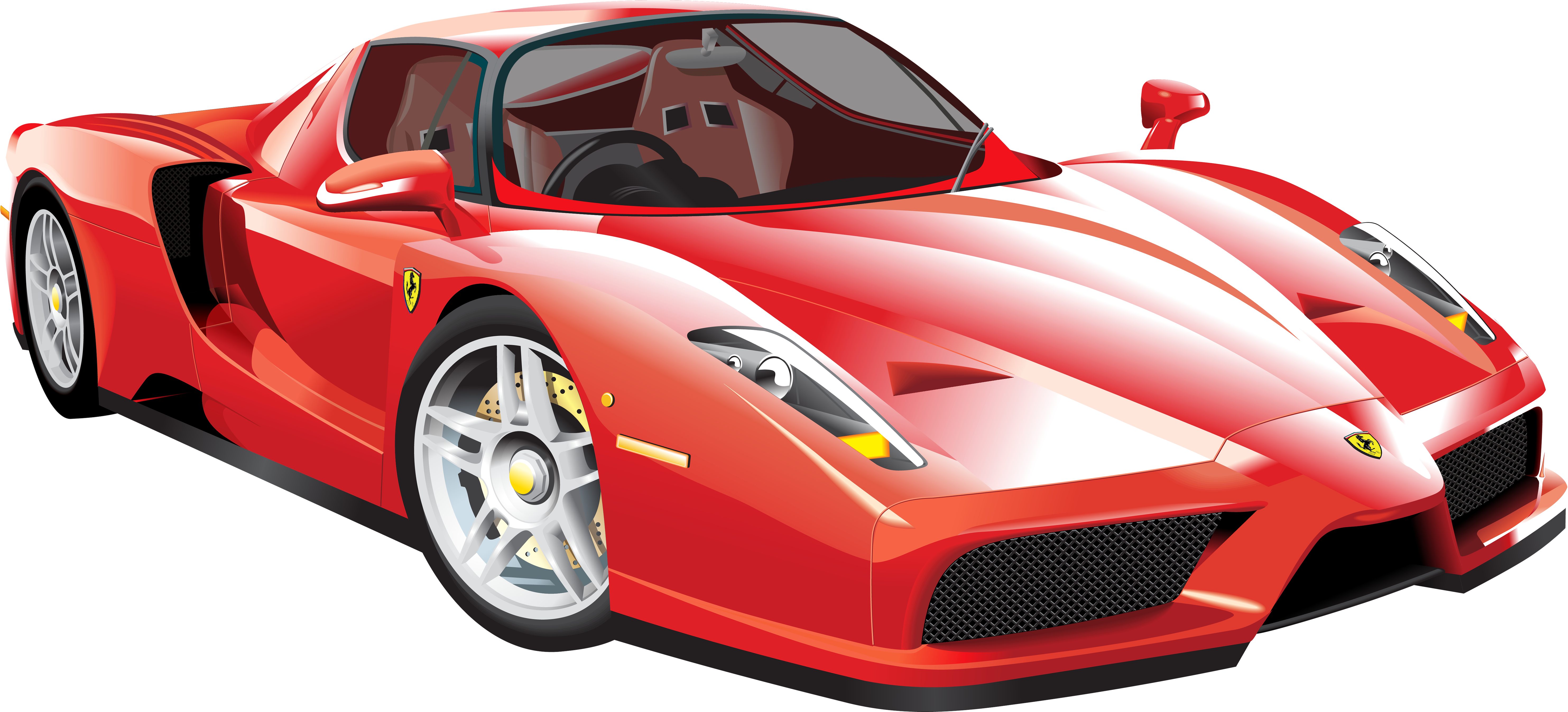 Red Ferrari Car Png Clip Art - Ferrari Clipart (6000x2768)