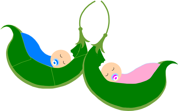 Two Peas In A Pod Clip Art - Two Babies Clipart (600x361)