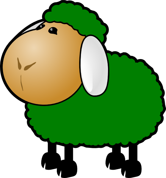 Sheep Lamb Clipart Black And White Free Clipart Images - Green Sheep Clip Art (558x597)