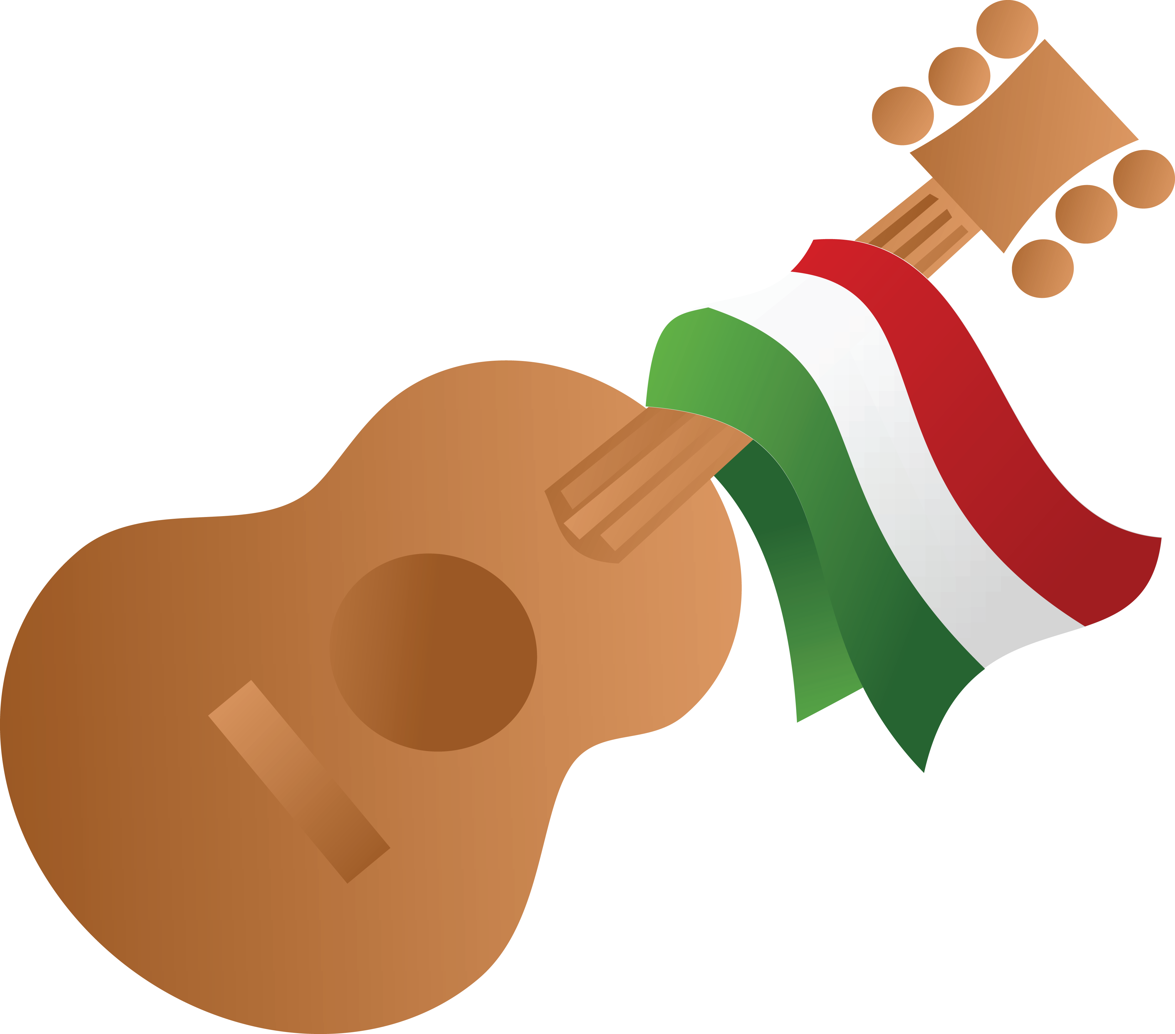 Free Clipart Of A Mexican Flag Draped On A Guitar - Cinco De Mayo Guitar (4000x3520)
