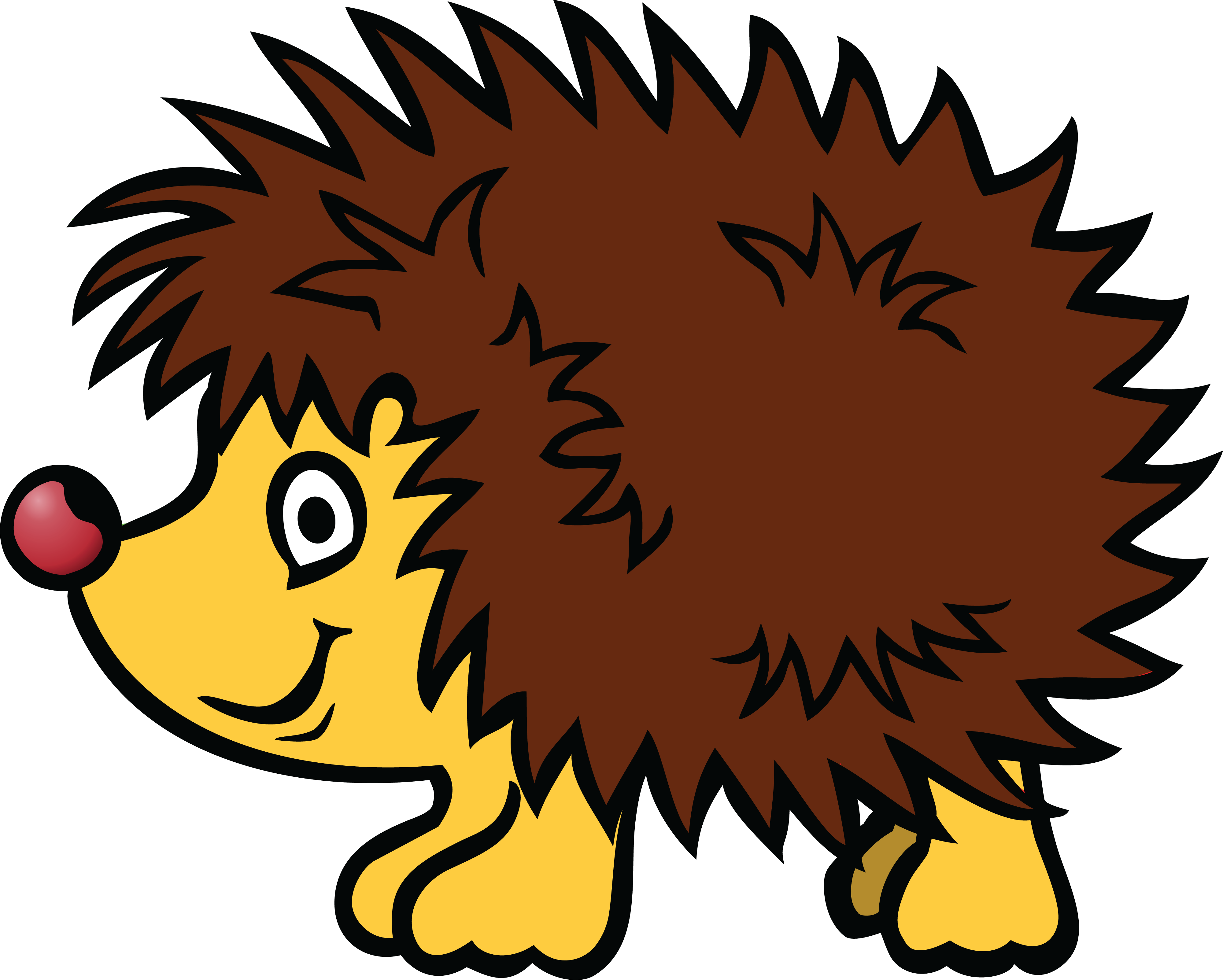 Free Clipart Of A Hedgehog - Animal Cartoon Png (4000x3206)