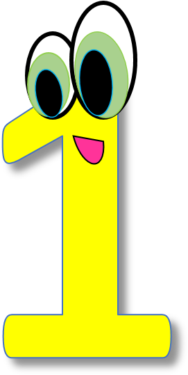 Cute Yellow Number 1 Clipart - Research (622x772)