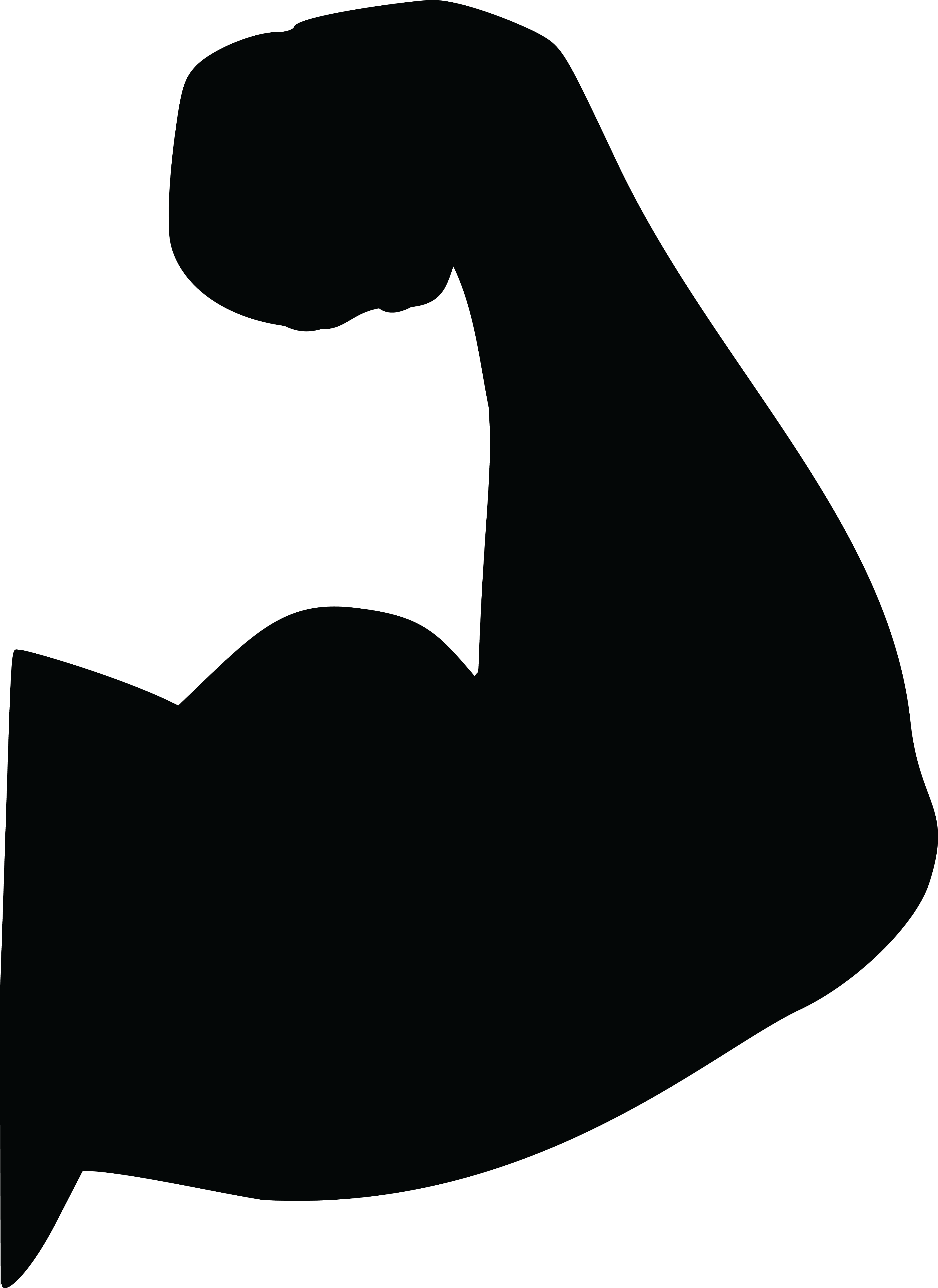 Free Clipart Of A Silhouetted Strong Man Flexing His - Bicep Clipart (4000x5494)
