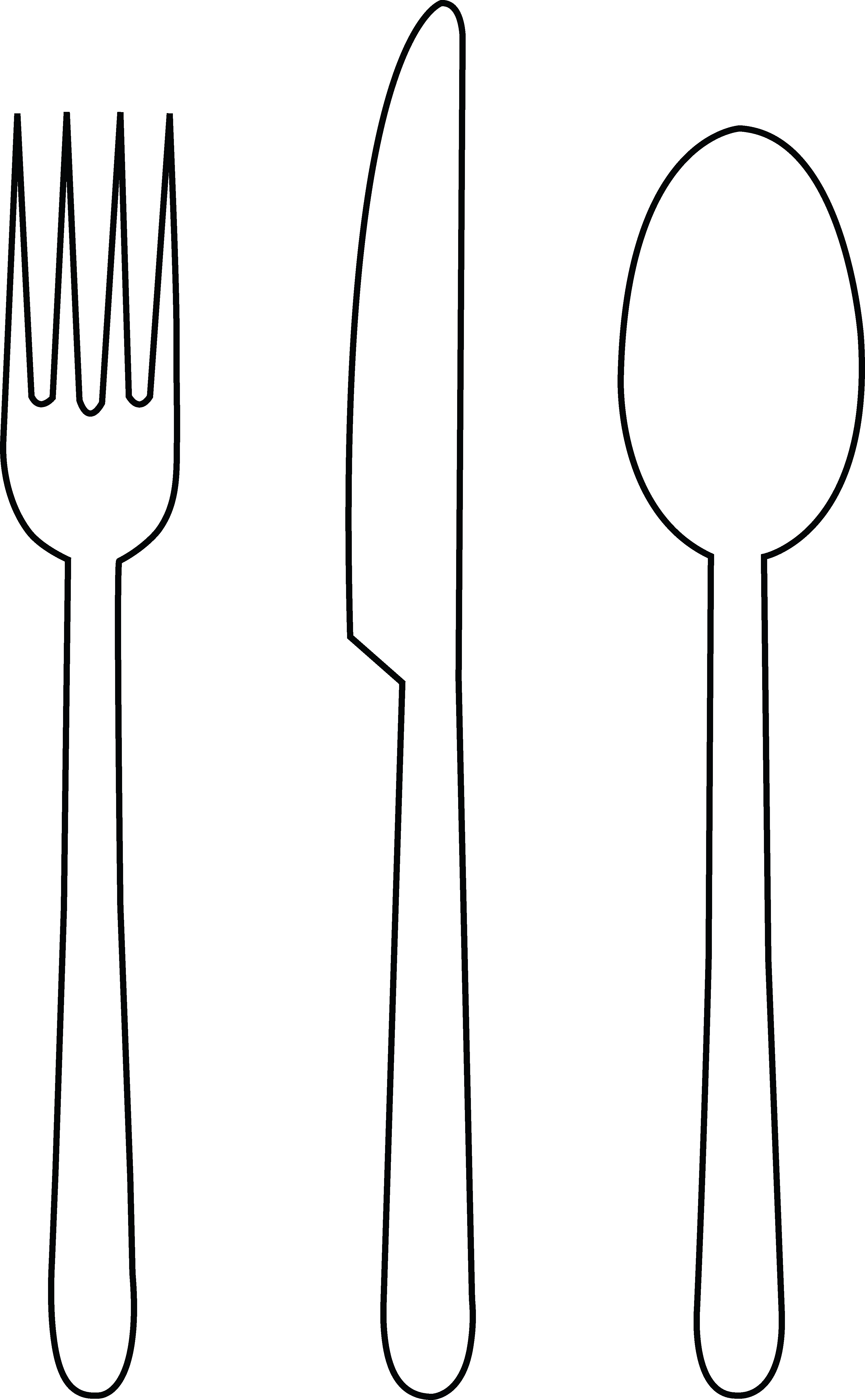 Fork Knife Silverware Clip Art Free Vector In Open - White Knife And Fork (3457x5595)
