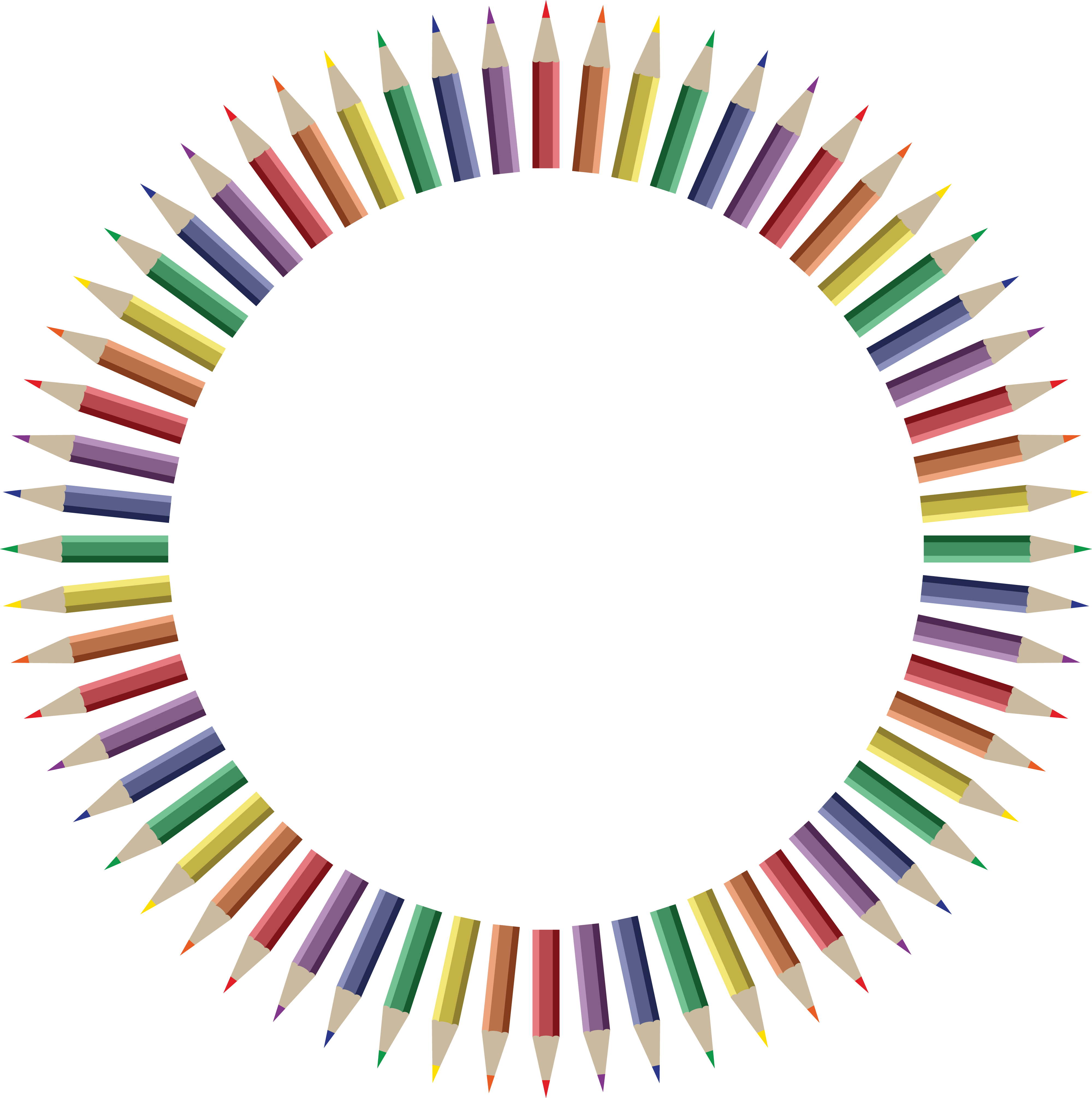 Free Clipart Of A Frame Of Colored Pencils - Keybd Min Big Rectangle Car Magnet (4000x4021)
