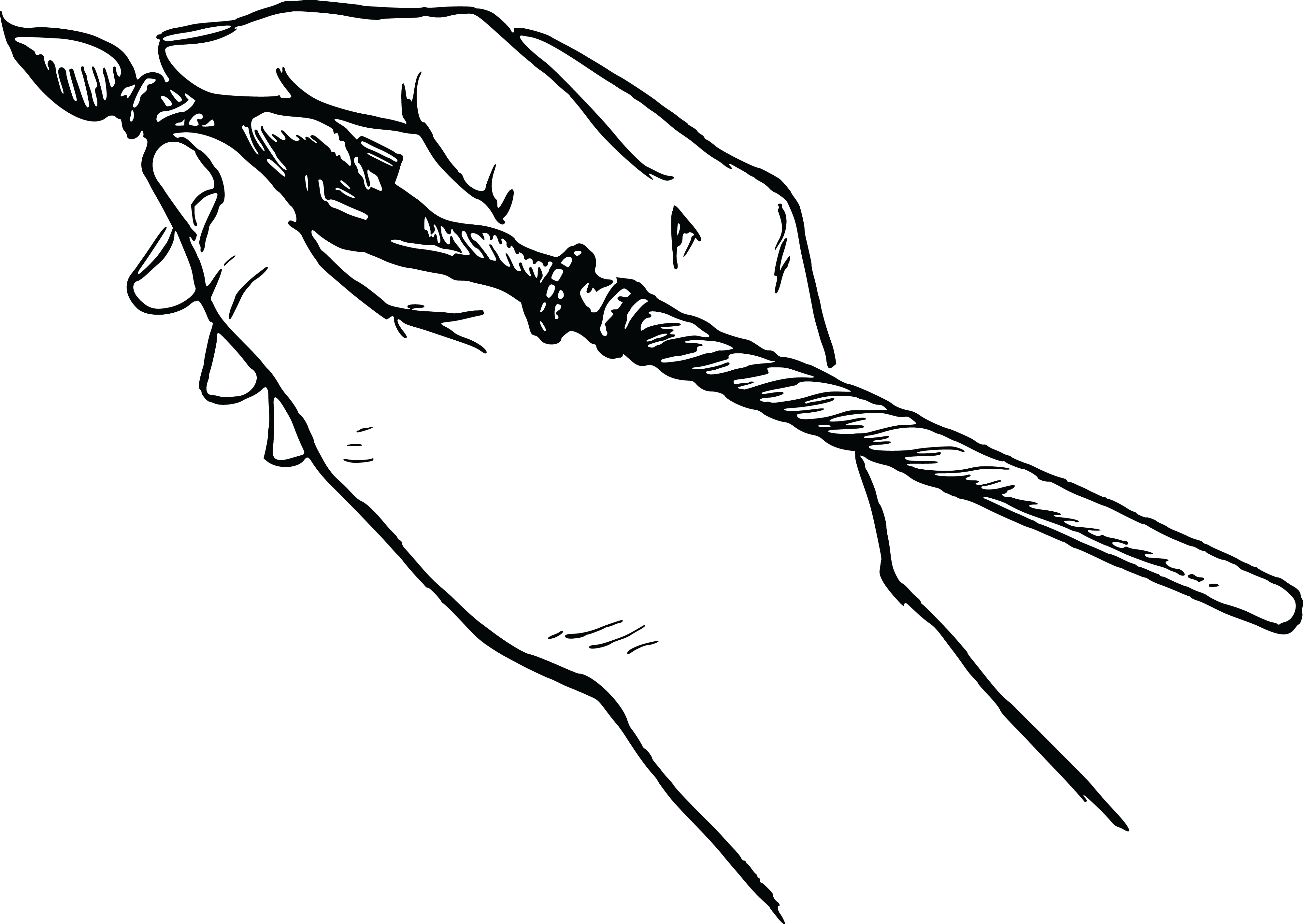Free Clipart Of A Painting Hand - Drawing Of A Hand Painting (4000x2837)
