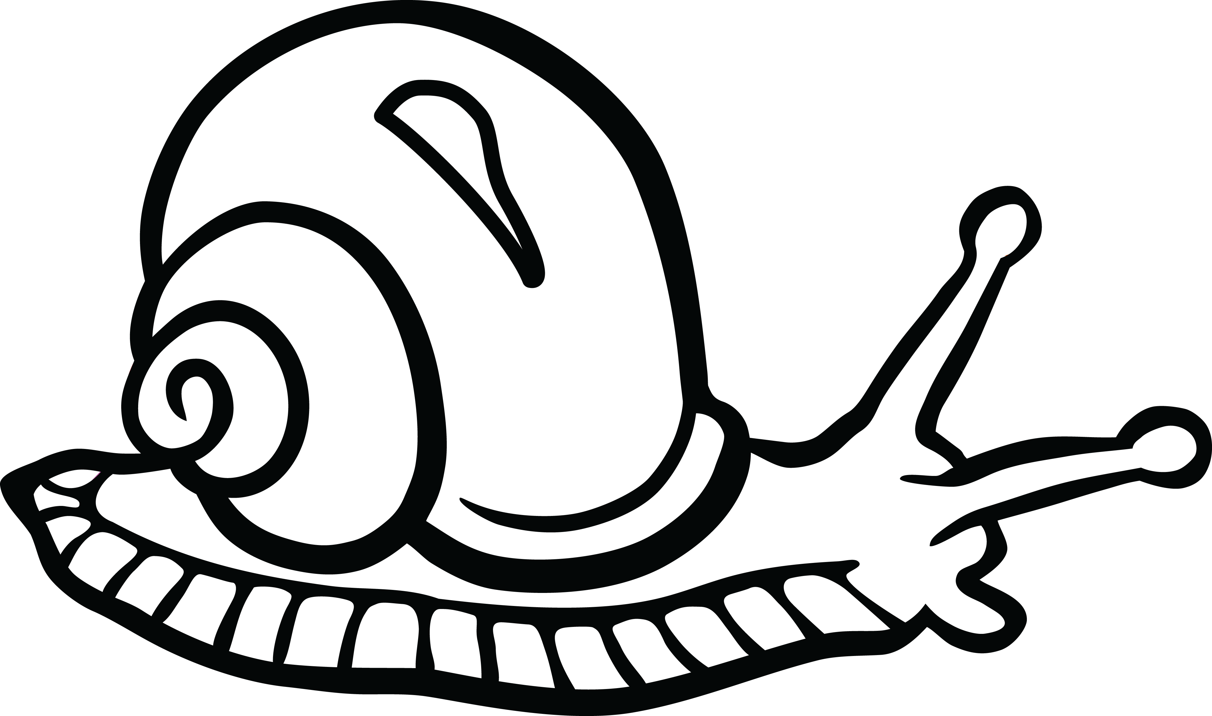 Free Clipart Of A Snail - Snail Black And White (4000x2362)