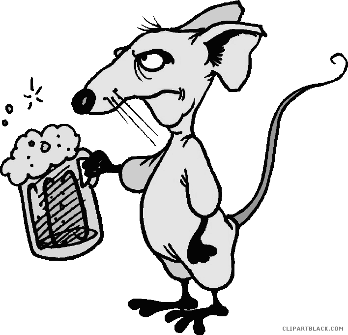Rat Animal Free Black White Clipart Images Clipartblack - River Ratz Saloon (708x681)