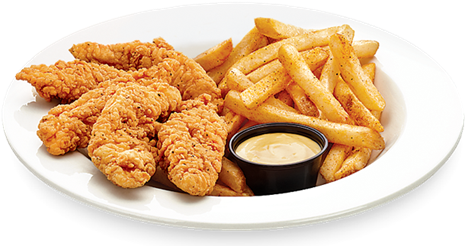 Sliced Onions Clipart Download - Chicken Tenders And French Fries (549x367)