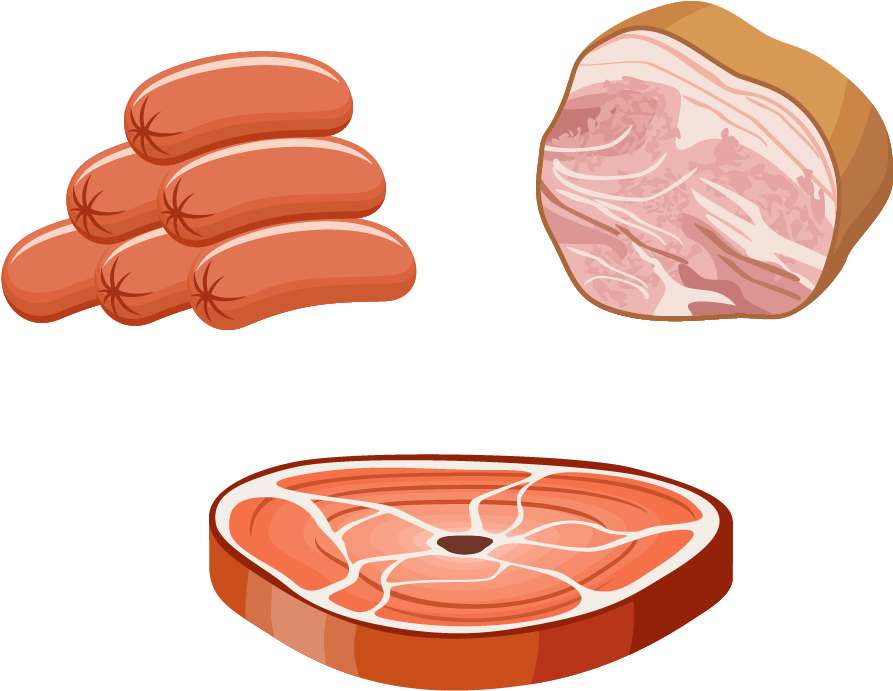 Mortadella Ham Bologna Sausage Steak - Steak Cartoon (1018x782)