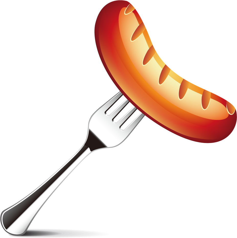 Sausage Hot Dog Bratwurst Barbecue - Sausage Cartoon Png (934x928)